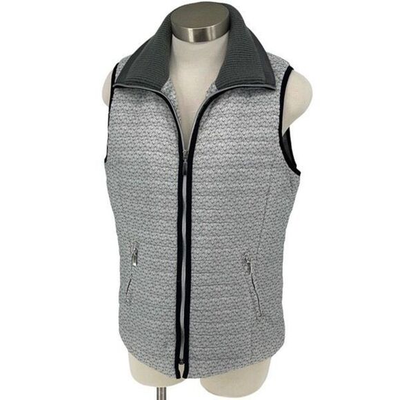 Tribal Womens Full Zip Ribbed Knit Collar Lined Puffer Vest Gray Size Small - Picture 1 of 8